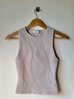 Babaton - Ribbed Tank Top in Soft White/Cream